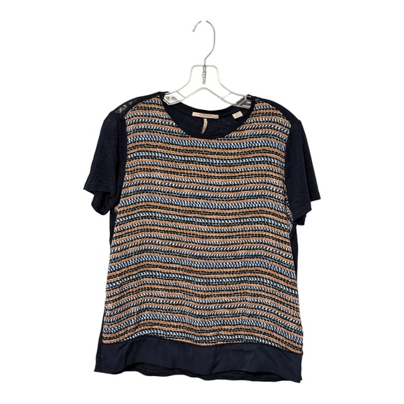 Scotch & Soda Maison Scotch Raffia Town Top XS Mixed Print Polyester Linen - Picture 1 of 10